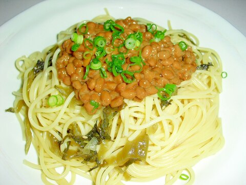 この組み合わせ◎♪我が家の“”納豆と高菜のパスタ